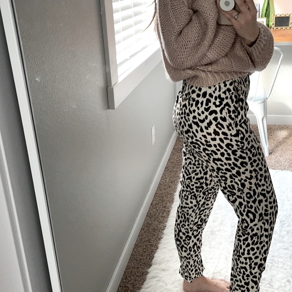 5/$15 J.crew leopard linen high rise pants - Picture 10 of 13